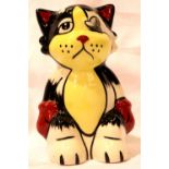 Lorna Bailey cat, Ali, H: 15 cm. P&P Group 1 (£14+VAT for the first lot and £1+VAT for subsequent