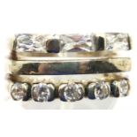 Gents 925 silver triple ring, size N/O. P&P Group 1 (£14+VAT for the first lot and £1+VAT for