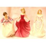 Three Royal Doulton ladies; Ashley, Kirsten and Emma. P&P Group 3 (£25+VAT for the first lot and £