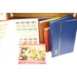 Large collection of GB and world stamps housed in five albums and three stock books. P&P Group 3 (£