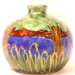 Anita Harris globular vase in the Bluebell Wood pattern, H: 9 cm. P&P Group 1 (£14+VAT for the first