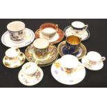 Nine assorted miniature and demitasse cups and saucers including Royal Albert, Doulton and