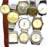 Ten mechanical wristwatches including Sekonda and Timex. P&P Group 1 (£14+VAT for the first lot