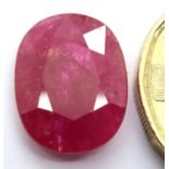 AGI certified 7.09ct oval cut ruby. P&P Group 1 (£14+VAT for the first lot and £1+VAT for subsequent