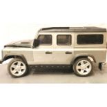Childs plastic Land Rover Defender battery powered car. Not available for in-house P&P, contact Paul