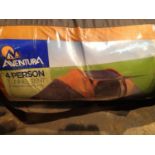 Cased Aventura four person tunnel tent, believed complete but unchecked. Not available for in-