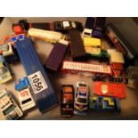 Collection of Corgi and Matchbox diecast cars and trucks including Texaco, Tetley etc. P&P Group