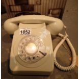 Ivory, GPO746 retro rotary telephone replica of the 1970s classic compatible with modern telephone