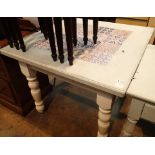 Large upcycled painted pine kitchen table. Not available for in-house P&P, contact Paul O'Hea at