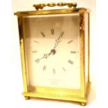 Junghans Meister Ato-mat brass battery powered carriage clock. P&P Group 2 (£18+VAT for the first