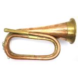 German Third Reich etched copper and brass Hitler Youth bugle. P&P Group 2 (£18+VAT for the first