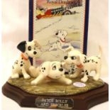 Royal Doulton limited edition Dalmatians figurine, Patch, Rolly and Freckles, 2910/3500, L: 7 cm.