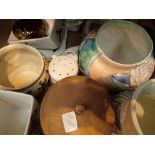 A quantity of mixed ceramics to include coumarate ware lidded ceramic containers etc. Not