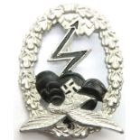 German WWII re-enactment Luftwaffe Ground Assault award in silver. P&P Group 1 (£14+VAT for the
