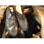 Approximately thirty pairs of black brogue style golf shoes, size 8. Not available for in-house P&P,