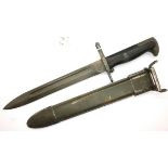 WWII US M1 Garand Bayonet. Made by the American Fork & Hoe Company. P&P Group 2 (£18+VAT for the