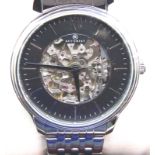 Accurist; gents automatic skeleton wristwatch. working at lotting up. P&P Group 1 (£14+VAT for the