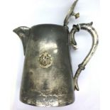 Silver Plated WWI Royal Flying Corps Officers Mess Tea Pot with solid silver badge. P&P Group 2 (£