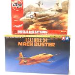 Airfix Douglas Skyhawk and Tamiya USAF Bell x1 Mach Buster, both 1:72 scale appear complete,