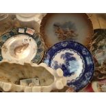 Selection of mixed oriental decorative plates to include blue and white along with further ceramic