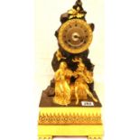 French Empire gilt bronze figural mantel clock by Leroy, Paris, C.1810 the silk thread count wheel