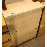 A beech effect three drawer office filing cabinet. Not available for in-house P&P, contact Paul O'