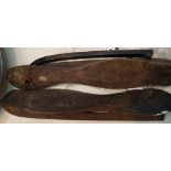 A pair of Victorian ice skate blades with sole attached. P&P Group 2 (£18+VAT for the first lot