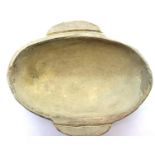 Chinese Song Dynasty ovoid dish with two lobes, L: 106 mm. P&P Group 2 (£18+VAT for the first lot