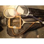 Collection of mixed sports racquets. Not available for in-house P&P, contact Paul O'Hea at Mailboxes