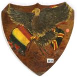 WWII hand painted shield thanking Mr and Mrs Haddock for their swell treatment of our boys away from