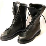 Twenty pairs of boxed unused Italian military boots. Not available for in-house P&P, contact Paul