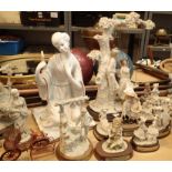 Collection of Leonardo type figurines. Not available for in-house P&P, contact Paul O'Hea at