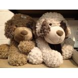 Toy large plush dogs, H: 60 cm. Not available for in-house P&P, contact Paul O'Hea at Mailboxes on