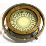 Canadian gimbal mounted compass by Ontario Hughes Owens Co Ltd., overall D: 20 cm, type 1040A, No