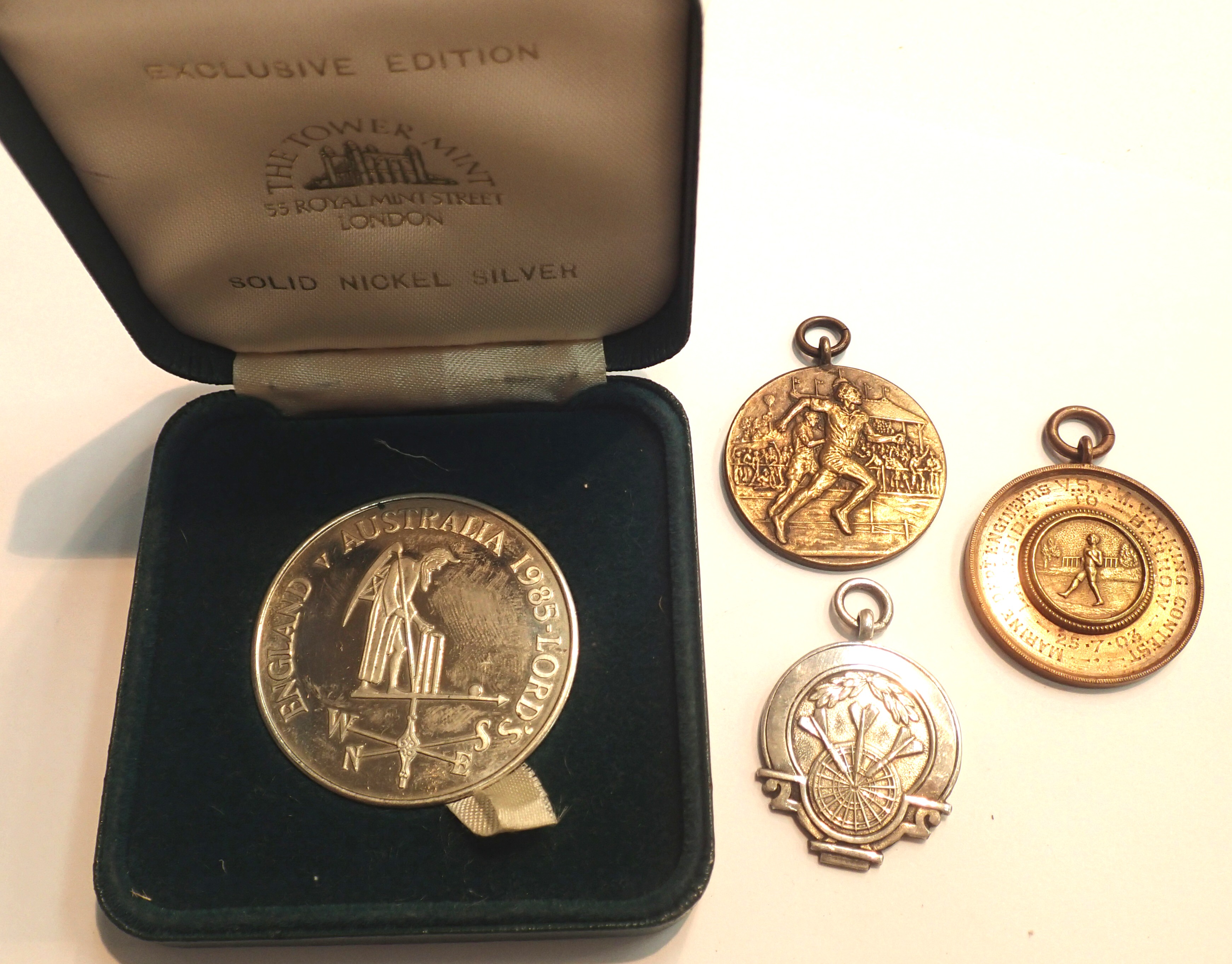 Mixed sporting medals including the Marine Engineering Lakeside to Harrow Walk, July 1903. P&P Group