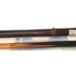 Vintage one piece snooker cue with carry case. Not available for in-house P&P, contact Paul O'Hea at