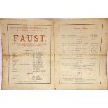 A Lyceum theatre programme for 3 February 1886, performance of Faust starring Henry Irving and Ellen