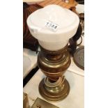 Brass oil lamp converted to electric. Not available for in-house P&P, contact Paul O'Hea at