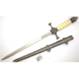 Imperial German Naval officer's 1901 pattern replica dagger with open crown pommel, wire wrapped