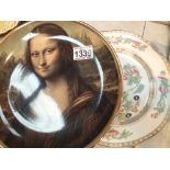 Mona Lisa plate and another. Not available for in-house P&P, contact Paul O'Hea at Mailboxes on