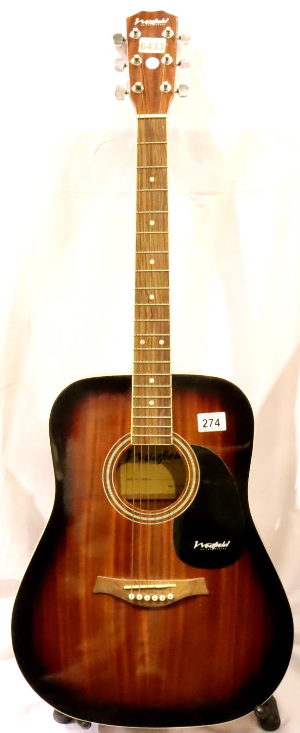 Westfield sunburst acoustic guitar. Not available for in-house P&P, contact Paul O'Hea at