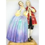 Atlas Pottery Romance Rare figurine, H: 26 cm. P&P Group 3 (£25+VAT for the first lot and £5+VAT for