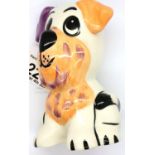 Lorna Bailey limited edition dog, 1/1, H: 14 cm, no cracks, chips or visible restoration. P&P