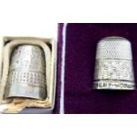 Two silver thimbles, both hallmarks rubbed. P&P Group 1 (£14+VAT for the first lot and £1+VAT for
