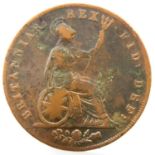 1827 half penny of George IV. P&P Group 1 (£14+VAT for the first lot and £1+VAT for subsequent lots)