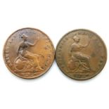 1853 and 1855 pennies of Queen Victoria. P&P Group 1 (£14+VAT for the first lot and £1+VAT for