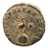 Roman Bronze AE4 with Phoenix standing on Globe. P&P Group 1 (£14+VAT for the first lot and £1+VAT