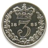 1885 threepence of Queen Victoria. P&P Group 1 (£14+VAT for the first lot and £1+VAT for