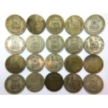 Twenty shillings of George V, various dates. P&P Group 1 (£14+VAT for the first lot and £1+VAT for