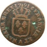 1791 French Sol of Louis XVI. P&P Group 1 (£14+VAT for the first lot and £1+VAT for subsequent lots)
